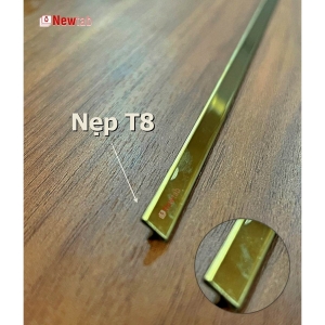 Nẹp Inox T8 Vàng Gương – Dài 2m4