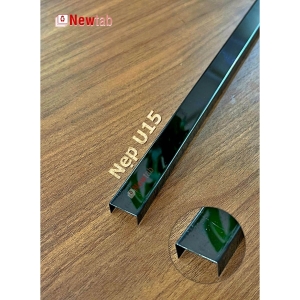 Nẹp Inox U15 Đen Gương – Dài 2m4