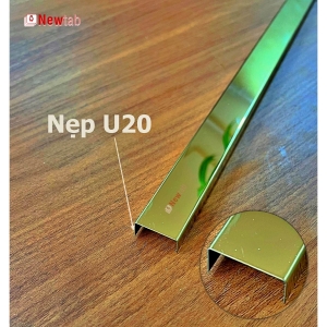 Nẹp Inox U20 Vàng Gương – Dài 2m4