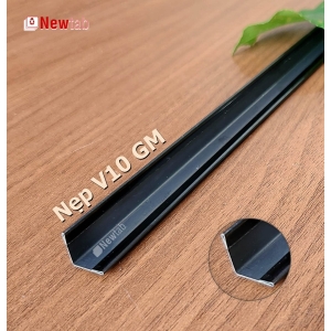 Nẹp Inox V10 Gấp Mép Đen Gương – Dài 2m4