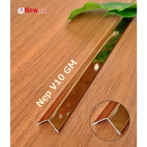 Nẹp Inox V10 Gấp Mép Hồng Gương – Dài 2m4