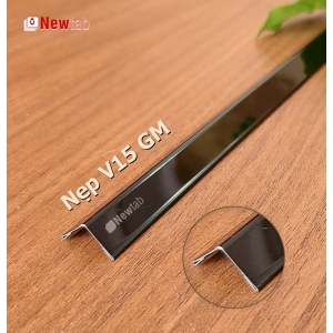 Nẹp Inox V15 Gấp Mép Đen Gương – Dài 2m4