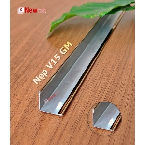 Nẹp Inox V15 Gấp Mép Hồng Gương – Dài 2m4