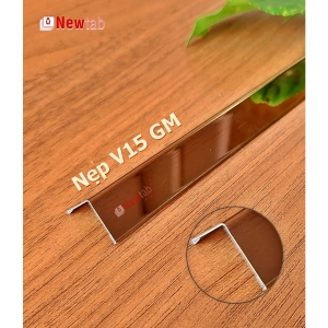 Nẹp Inox V15 Gấp Mép Hồng Gương – Dài 2m4