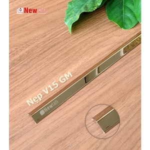 Nẹp Inox V15 Gấp Mép Vàng Gương – Dài 2m4
