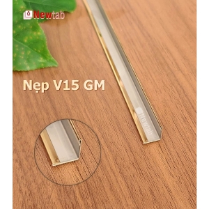 Nẹp Inox V15 Gấp Mép Vàng Gương – Dài 2m4