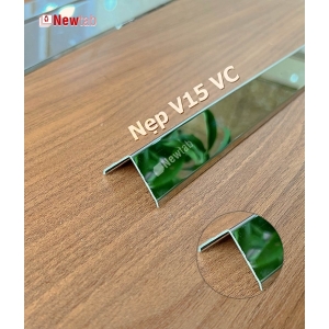 Nẹp Inox V15 Vát Cạnh Trắng Gương – Dài 2m4 Nẹp Inox V15 Vát Cạnh Trắng Gương – Dài 2m4