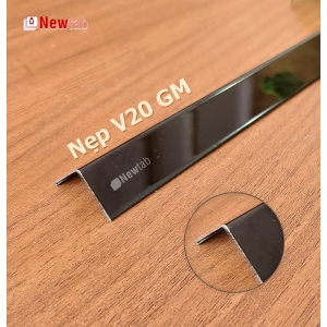 Nẹp Inox V20 Gấp Mép Đen Gương – Dài 2m4