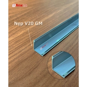 Nẹp Inox V20 Gấp Mép Trắng Gương – Dài 2m4