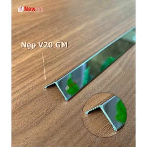 Nẹp Inox V20 Gấp Mép Trắng Gương – Dài 2m4