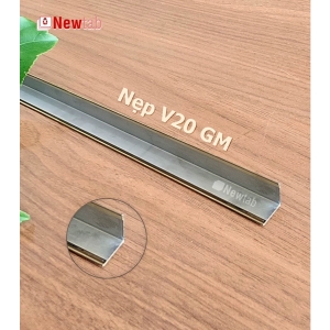 Nẹp Inox V20 Gấp Mép Vàng Gương – Dài 2m4