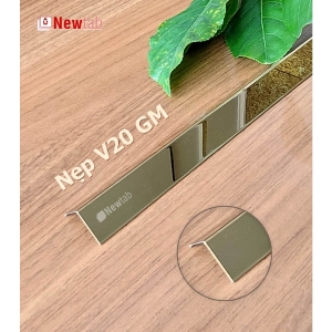 Nẹp Inox V20 Gấp Mép Vàng Gương – Dài 2m4
