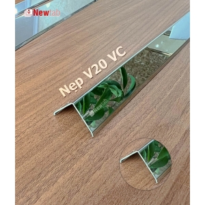 Nẹp Inox V20 Vát Cạnh Đen Gương – Dài 2m4