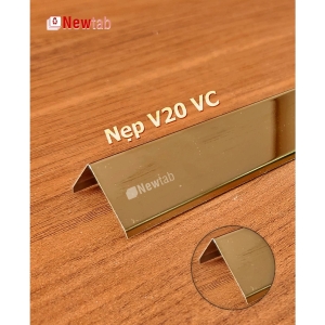 Nẹp Inox V20 Vát Cạnh Vàng Gương – Dài 2m4 Nẹp Inox V20 Vát Cạnh Vàng Gương – Dài 2m4