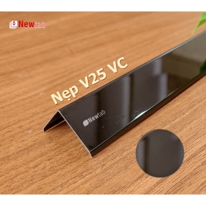 Nẹp Inox V25 Vát Cạnh Đen Gương – Dài 2m4