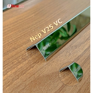 Nẹp Inox V25 Vát Cạnh Trắng Gương – Dài 2m4 Nẹp Inox V25 Vát Cạnh Trắng Gương – Dài 2m4