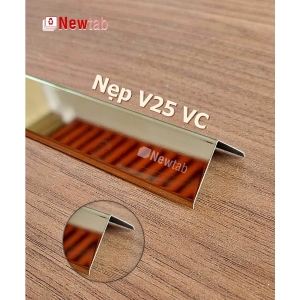 Nẹp Inox V25 Vát Cạnh Vàng Gương – Dài 2m4 Nẹp Inox V25 Vát Cạnh Vàng Gương – Dài 2m4