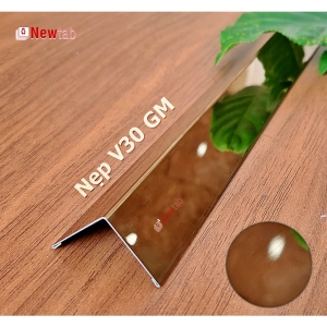 Nẹp Inox V30 Gấp Mép Hồng Gương – Dài 2m4