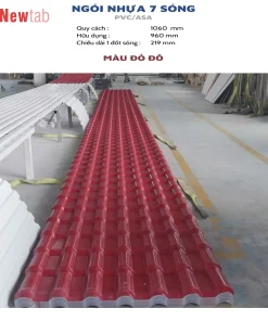 Ngói Nhựa 7 Sóng  - Màu Đỏ Đô