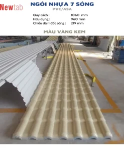Ngói Nhựa 7 Sóng  - Màu Vàng Kem