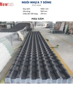 Ngói Nhựa 7 Sóng  - Màu Xám