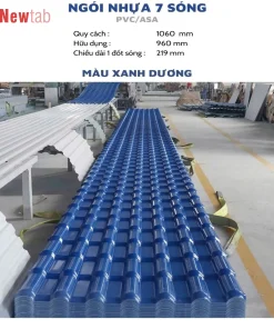 Ngói Nhựa 7 Sóng  - Màu Xanh Dương