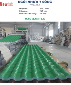 Ngói Nhựa 7 Sóng  - Màu Xanh Lá