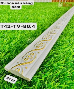Phào Chỉ -Mã Phào Nhựa PS Hoa Văn Vàng 4cm KT42-TV-86.4