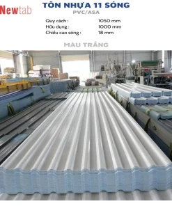 Tôn Nhựa 11 Sóng - Màu Trắng