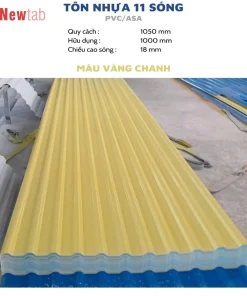 Tôn Nhựa 11 Sóng - Màu Vàng Chanh