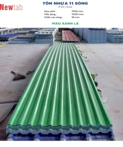 Tôn Nhựa 11 Sóng - Màu Xanh Lá