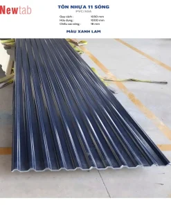 Tôn Nhựa 11 Sóng - Màu Xanh Lam