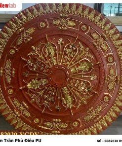 Mâm Trần Hoa Văn Phù Điêu Nhựa Pu Mã GỖ - SG82020 D95
