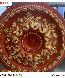 Mâm Trần Hoa Văn Phù Điêu Nhựa Pu Mã GỖ - SG82066 D80