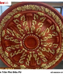 Mâm Trần Hoa Văn Phù Điêu Nhựa Pu Mã GỖ SG82024 D76