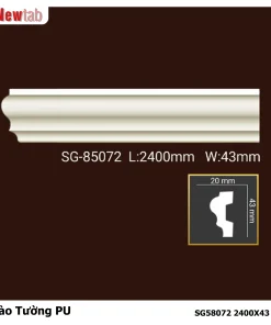 Phào Tường  Hoa Văn Phù Điêu Nhựa PU Mã SG58072 2400X43