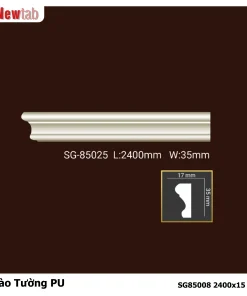 Phào Tường  Hoa Văn Phù Điêu Nhựa PU Mã SG85008 2400x15