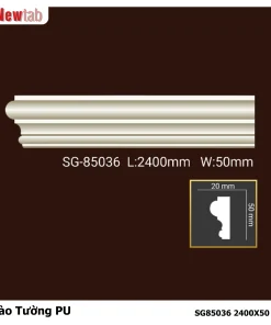 Phào Tường  Hoa Văn Phù Điêu Nhựa PU Mã SG85036 2400X50