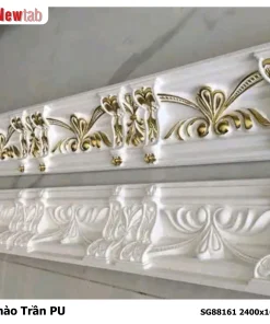 Phào Trần Hoa Văn Phù Điêu Nhựa PU Mã SG88161 2400x166