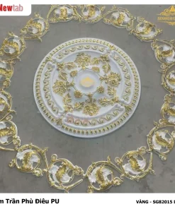 Mâm Trần Hoa Văn Phù Điêu Nhựa Pu Mã VÀNG - SG82015 D67