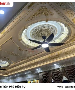 Mâm Trần Hoa Văn Phù Điêu Nhựa Pu Mã VÀNG - SG82020 D95.6