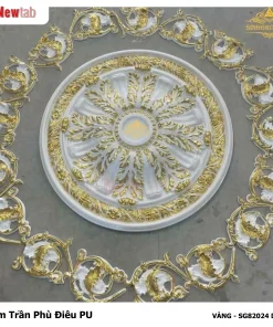 Mâm Trần Hoa Văn Phù Điêu Nhựa Pu Mã VÀNG - SG82024 D76