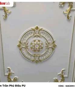 Mâm Trần Hoa Văn Phù Điêu Nhựa Pu Mã VÀNG - SG82099 D77