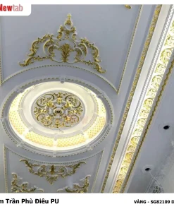 Mâm Trần Hoa Văn Phù Điêu Nhựa Pu Mã VÀNG - SG82109 D260