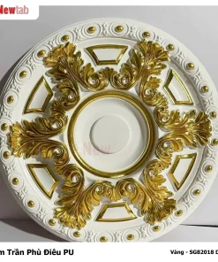 Mâm Trần Hoa Văn Phù Điêu Nhựa Pu Mã Vàng - SG82018 D82